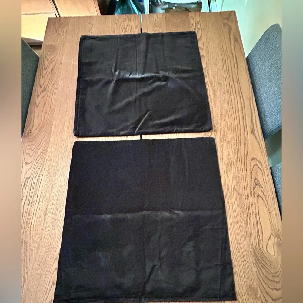 Set/2 of Black Velvet Pillow Covers